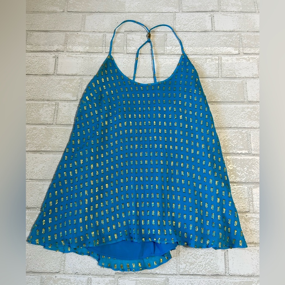 Lilly Pulitzer Blue and Gold Tank